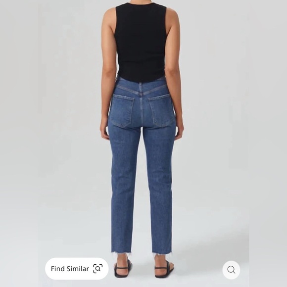 NWT! AGOLDE Women's Riley High Rise Straight Crop Jeans Blue Size 23 Casual - Picture 2 of 12
